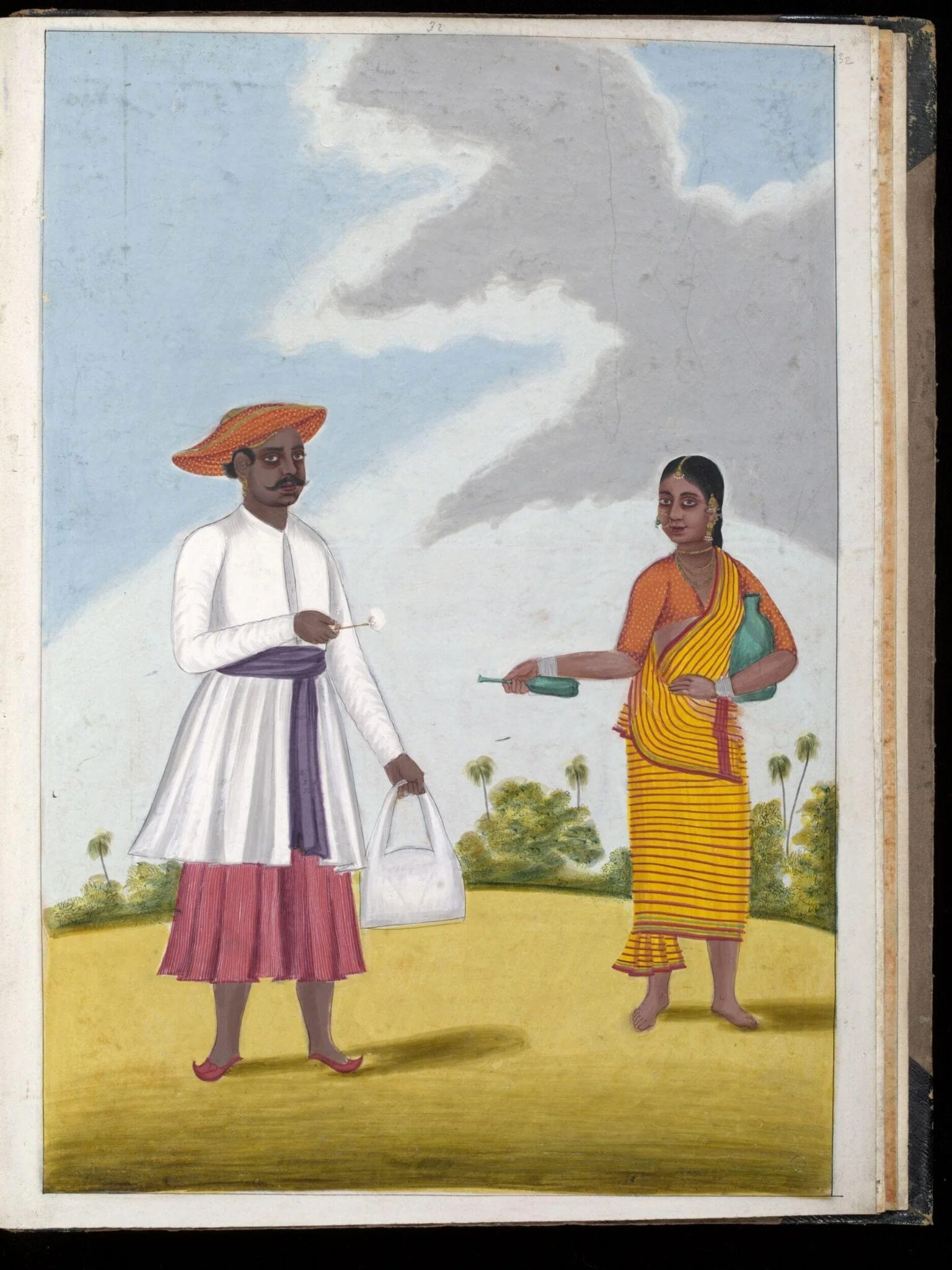 A perfume-seller and his wife, by Unknown, paint, 1805
