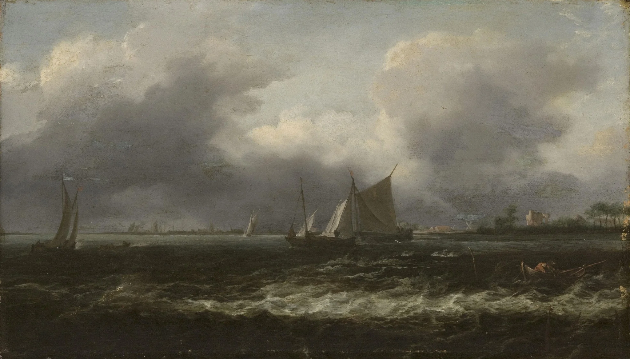 Rough Sea, by Allart van Everdingen, oil, 1650