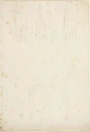 Sheet of Studies of Cloaked Figures