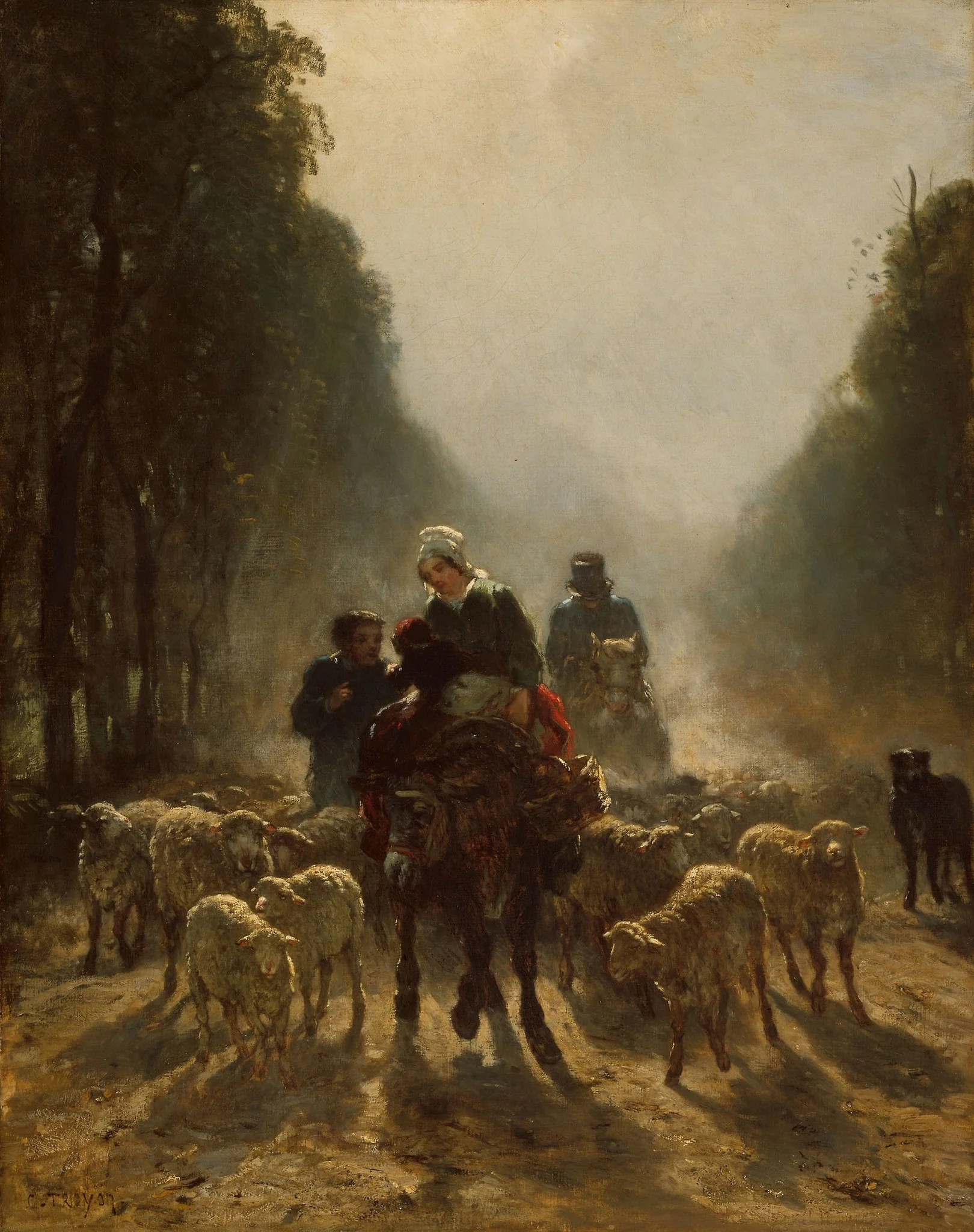 The Road to Market, by Constant Troyon, oil, 1858