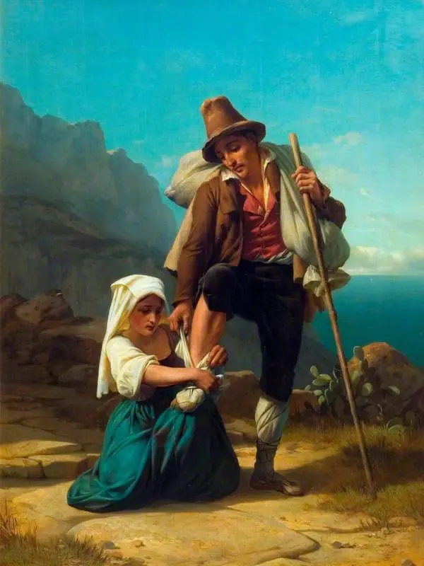 The Wounded Traveller Halting