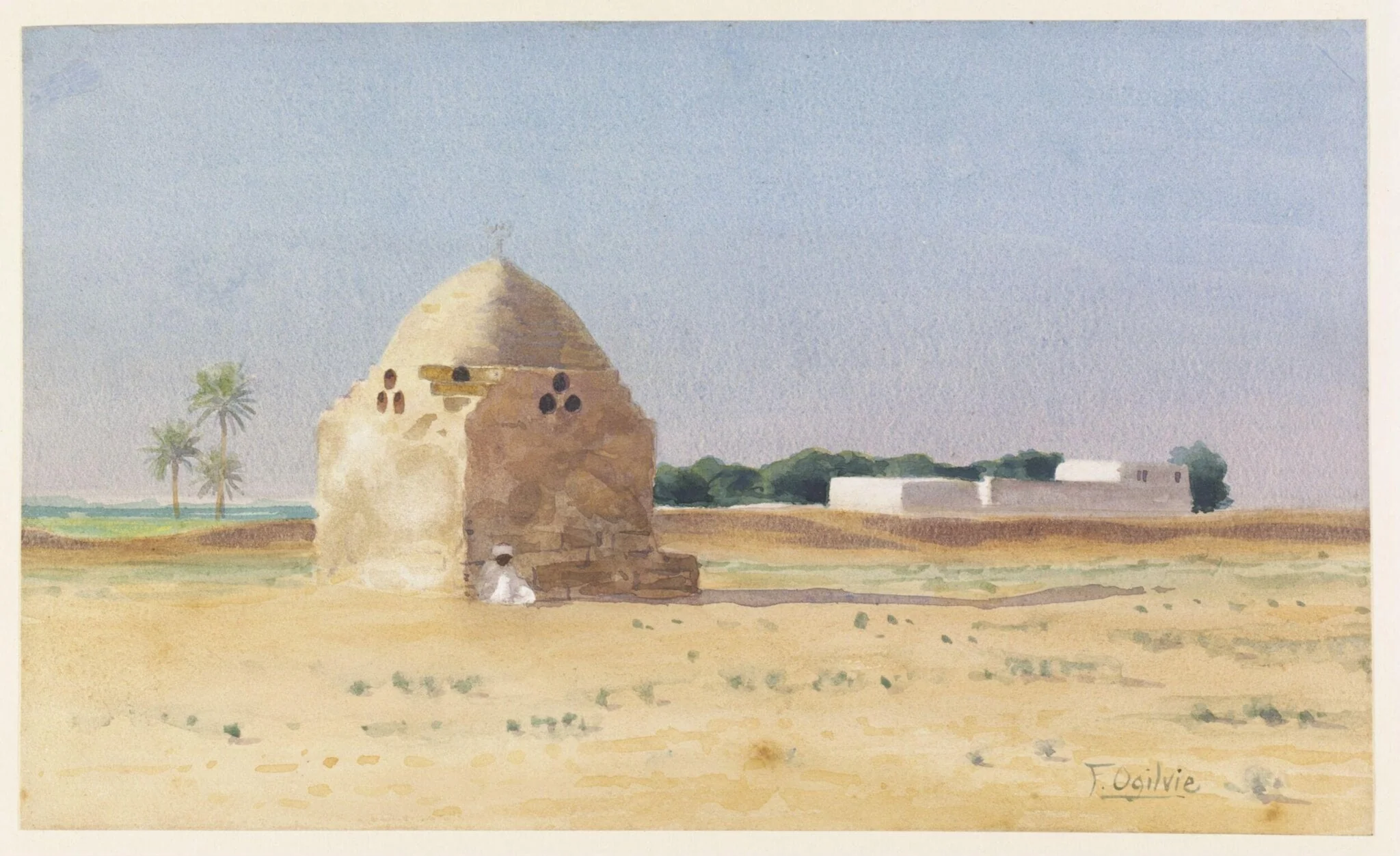 Tomb Near Old Helwan, by Frederick Forbes Ogilvie, watercolor, 1900