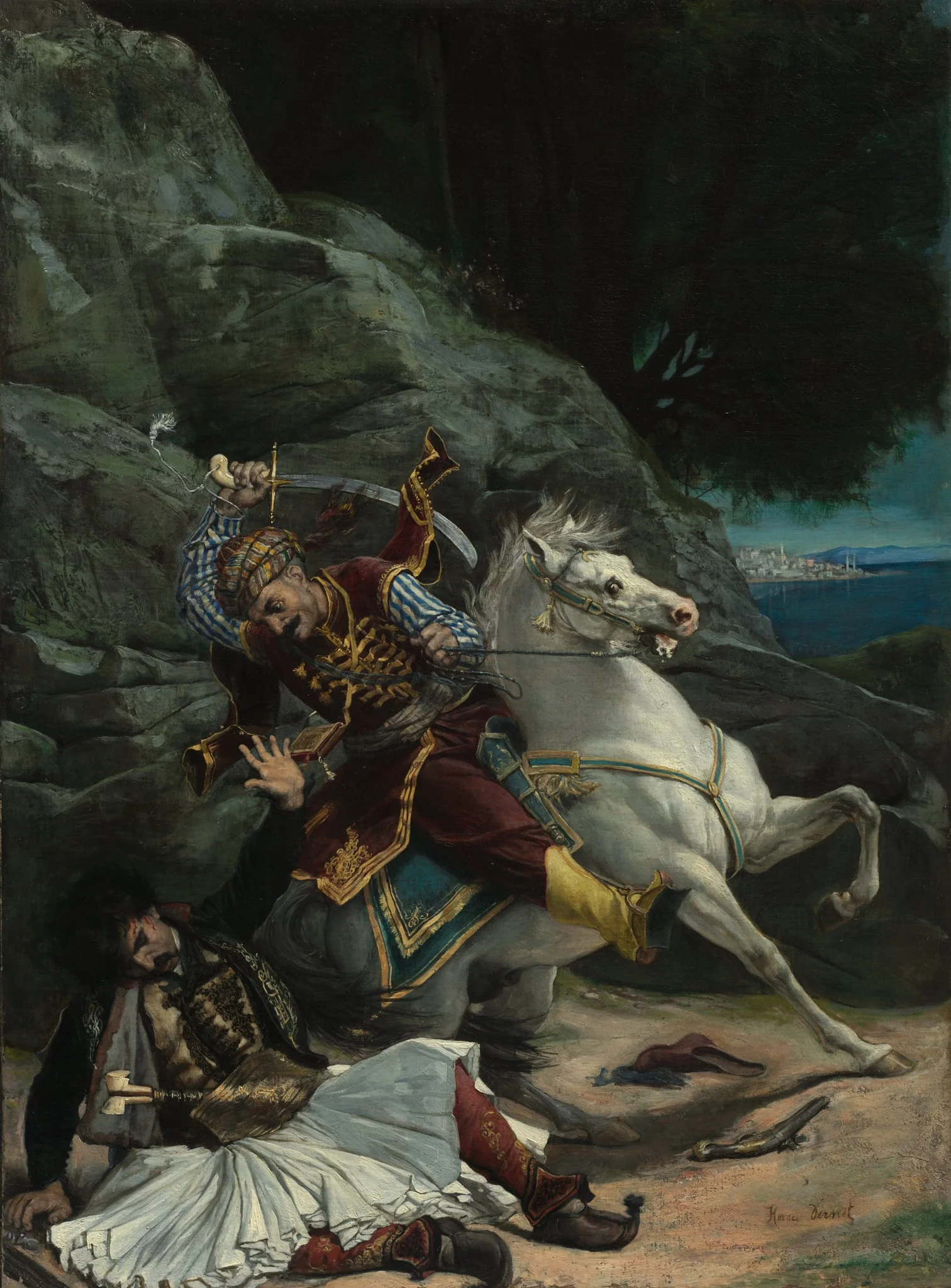 Combat of a Greek and a Turk, by Horace Vernet, unspecified, 1835