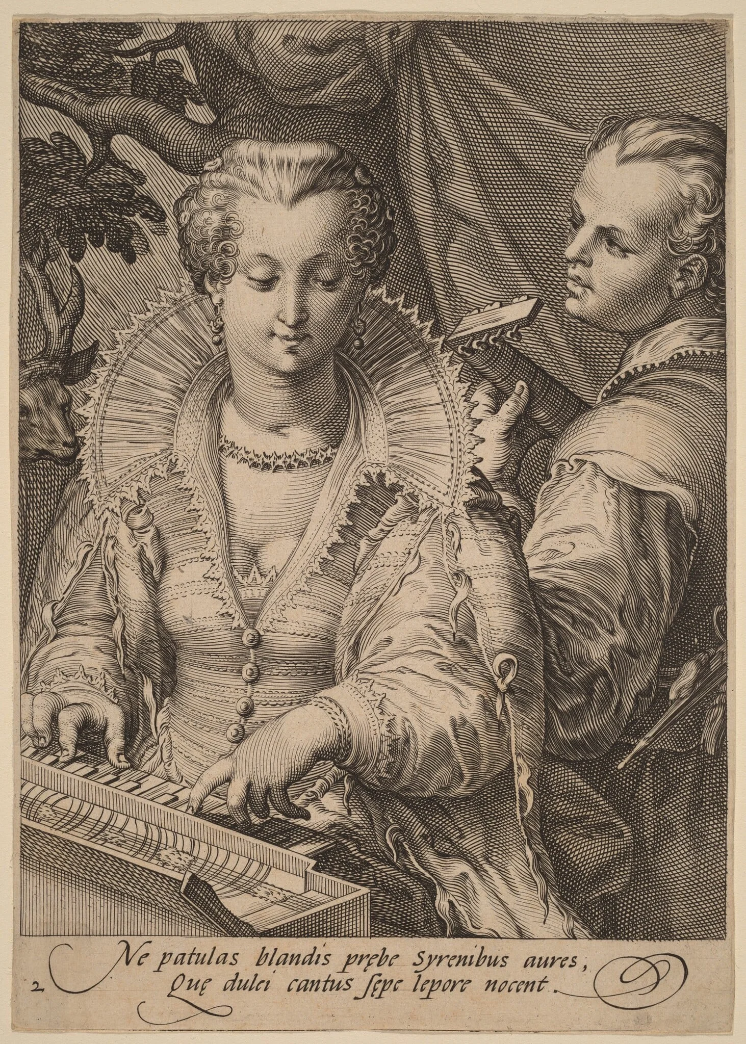 Hearing, by Jan Pietersz Saenredam, ink, 1595