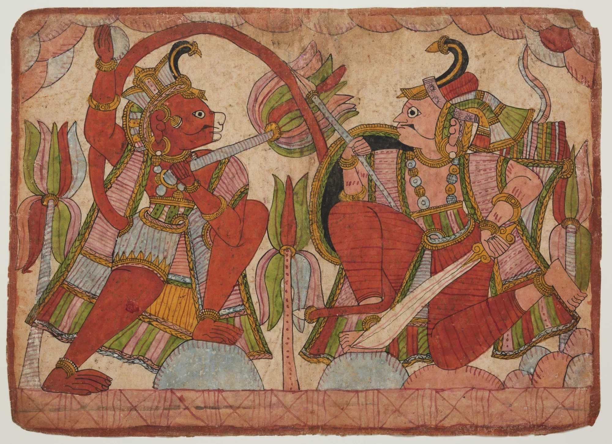 Scene from the Ramayana, by Unknown, unspecified, 1800