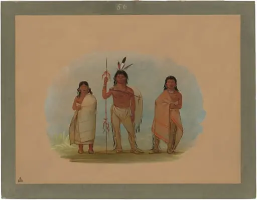 Ottowa Chief, His Wife, and a Warrior