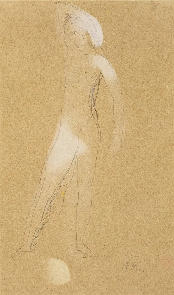 Untitled, by Auguste Rodin, ink, 1891