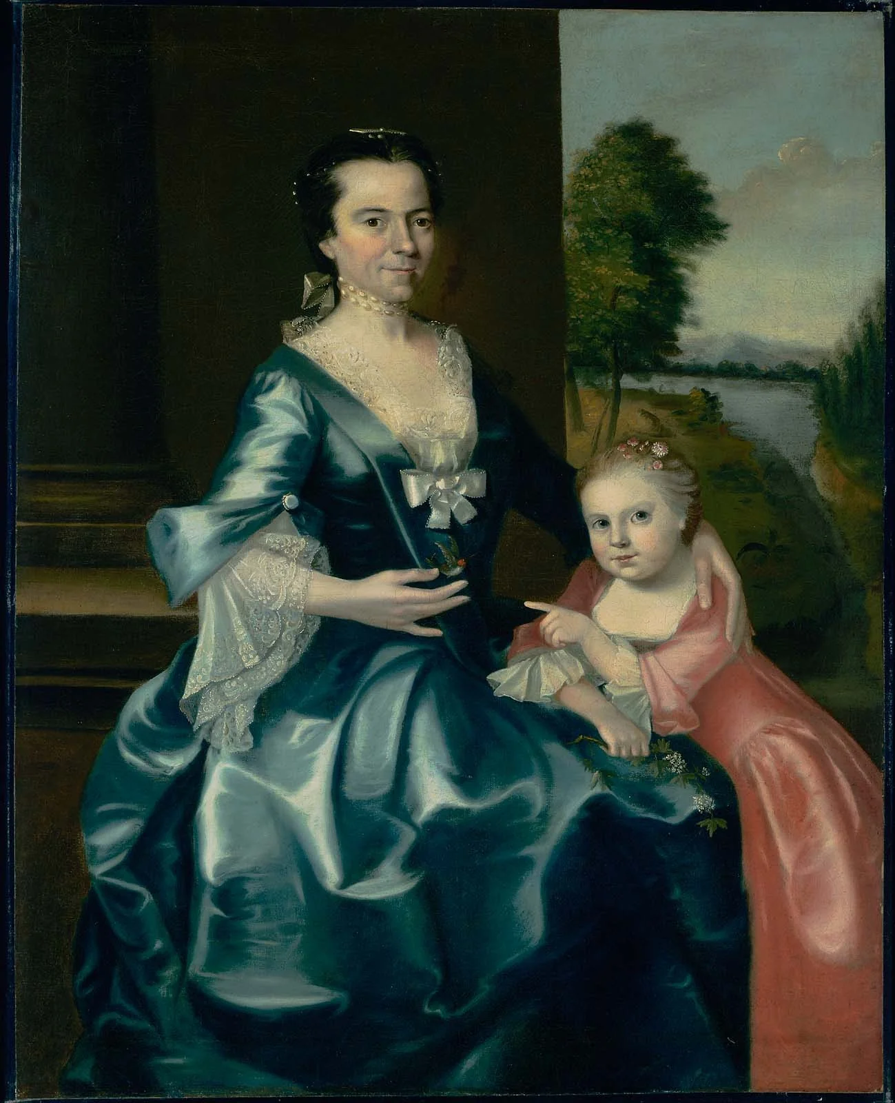 Mother and Child, by Unknown, oil, 1755