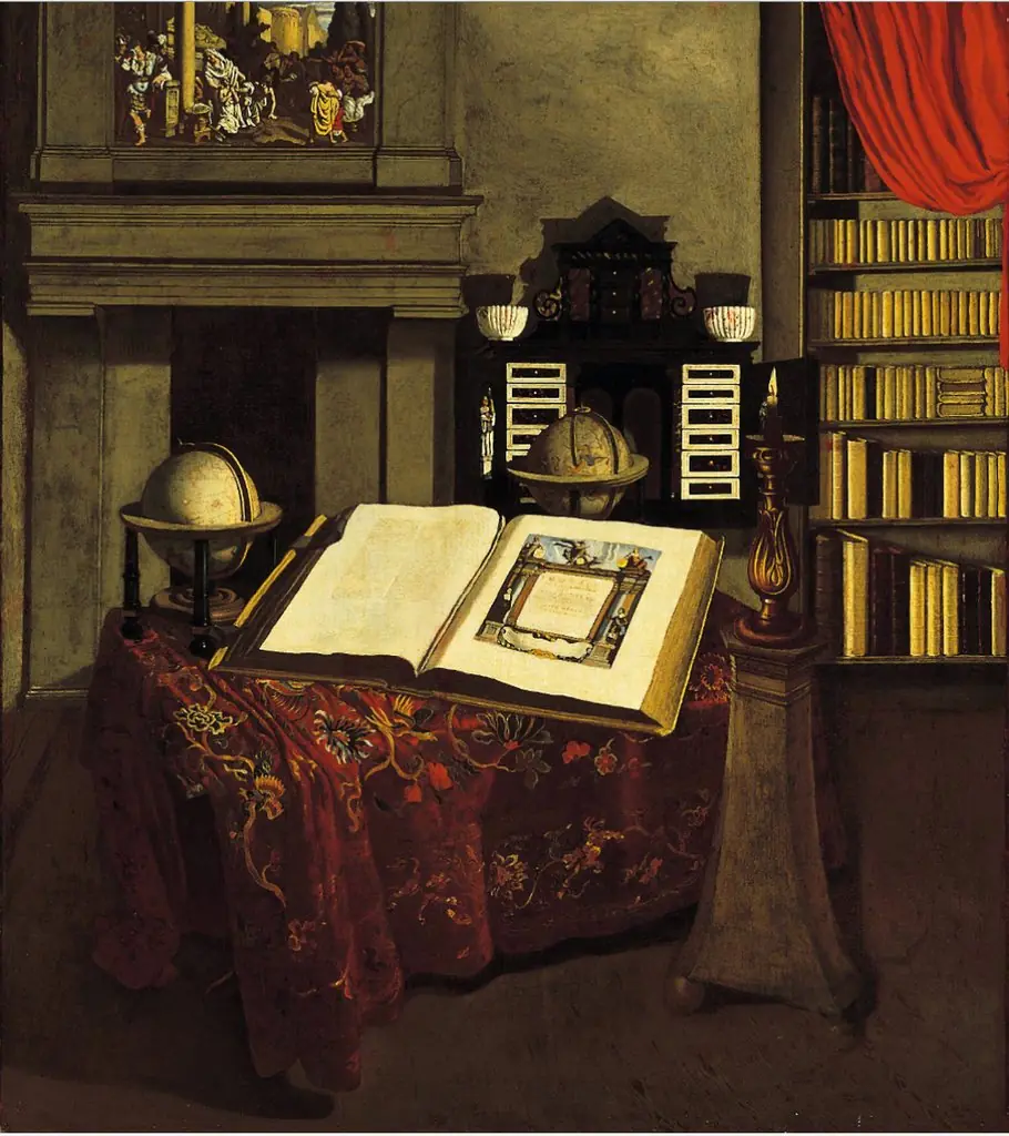Library Interior with Still Life