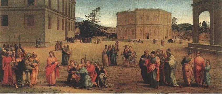 Joseph presents his father and brothers to the Pharaoh