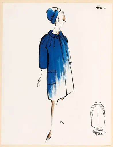 Manteau bleu foncé et chapeau assorti