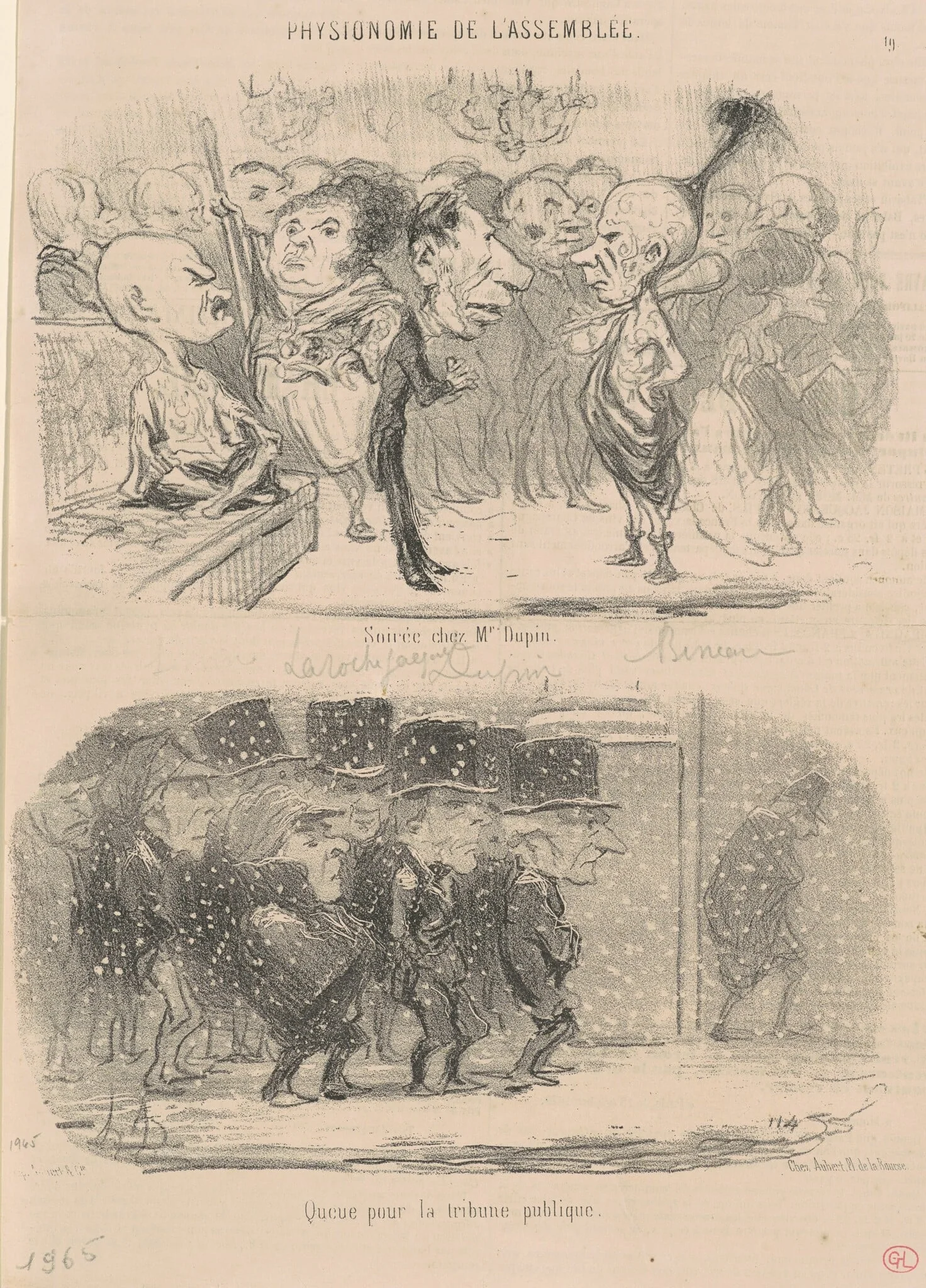 Soirée chez M. Dupin, by Honoré Daumier, ink, 1850
