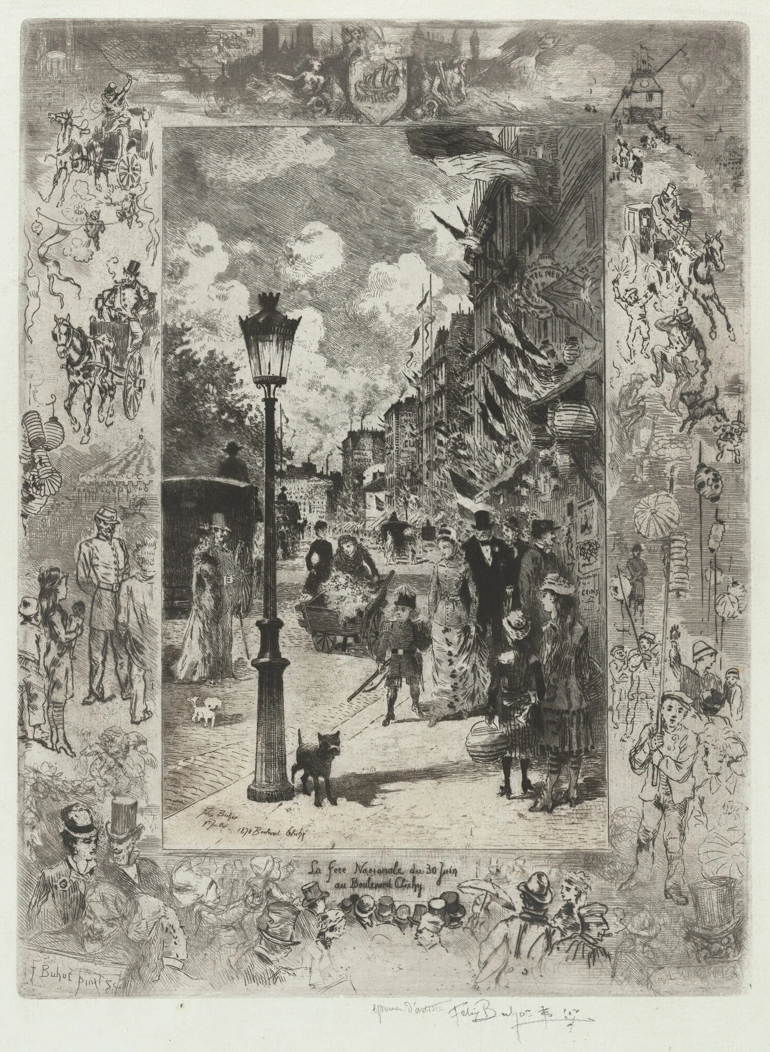 La Fete Nationale au Boulevard de Clichy (National Holiday on the Boulevard de Clichy)