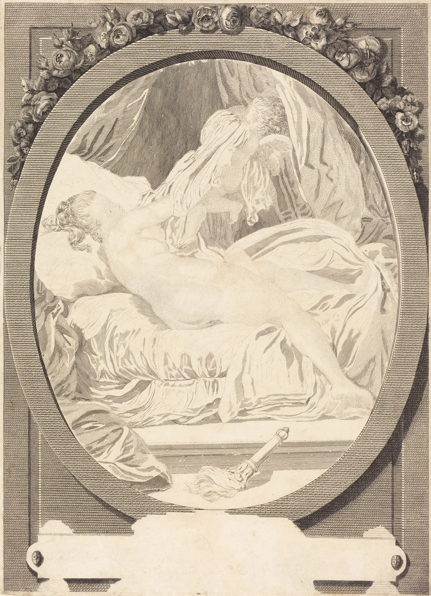 La  Chemise enlevée, by E. Guersant, ink, 1782