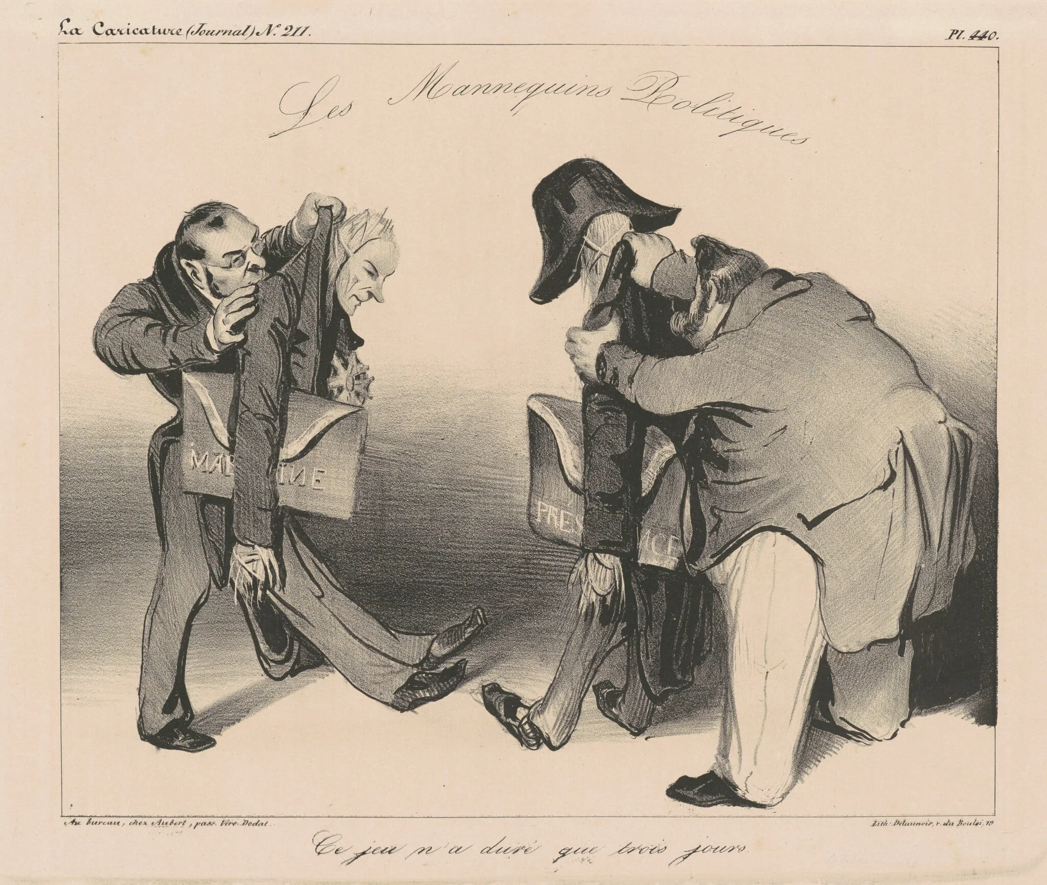 Les Mannequins Politiques, by Honoré Daumier, ink, 1834