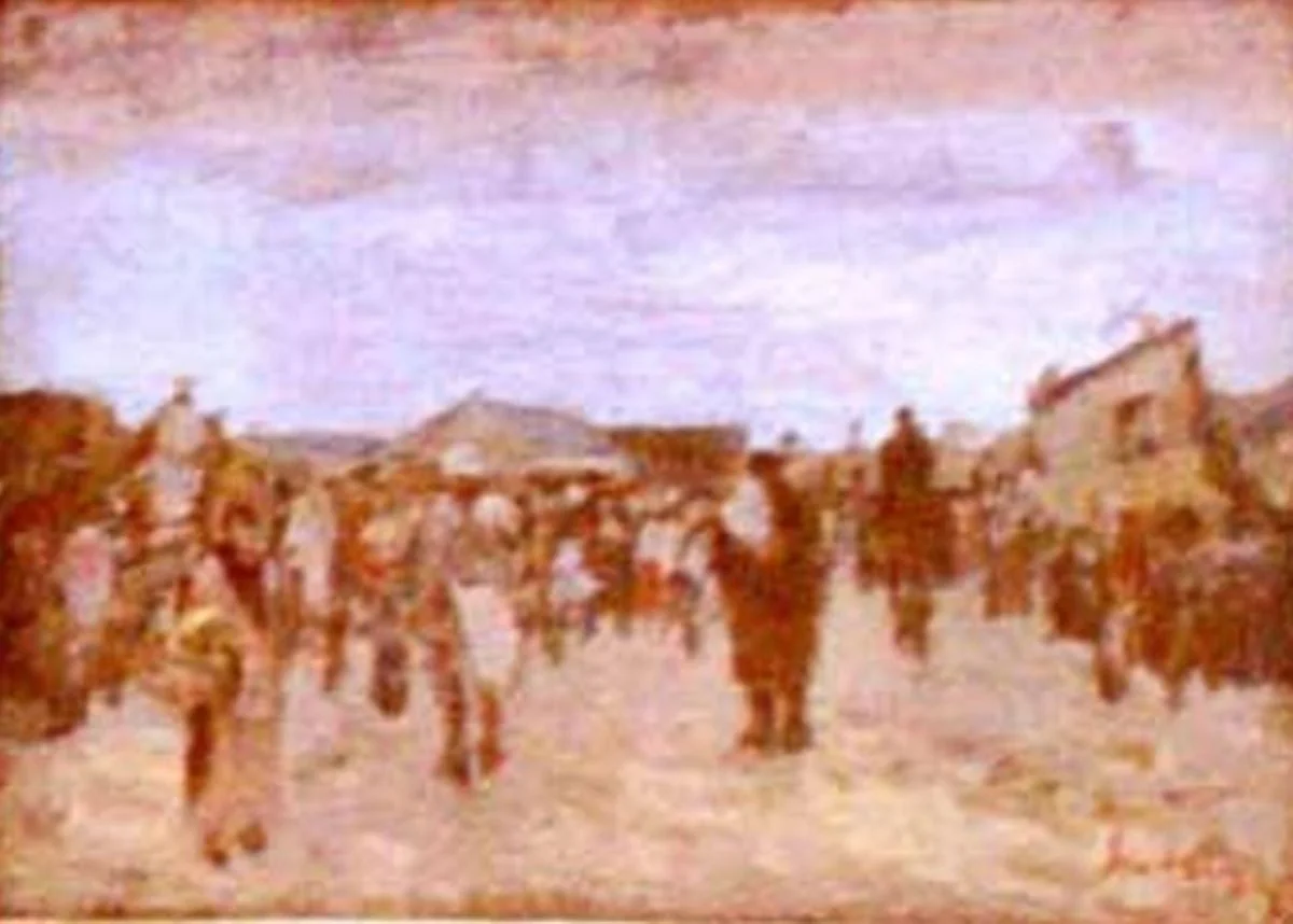 Târg în preajma Buzăului, by Ion Andreescu, unspecified, 1882