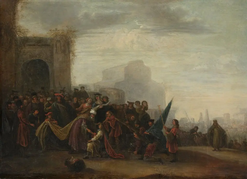 Saul honoring David after his victory over Goliath