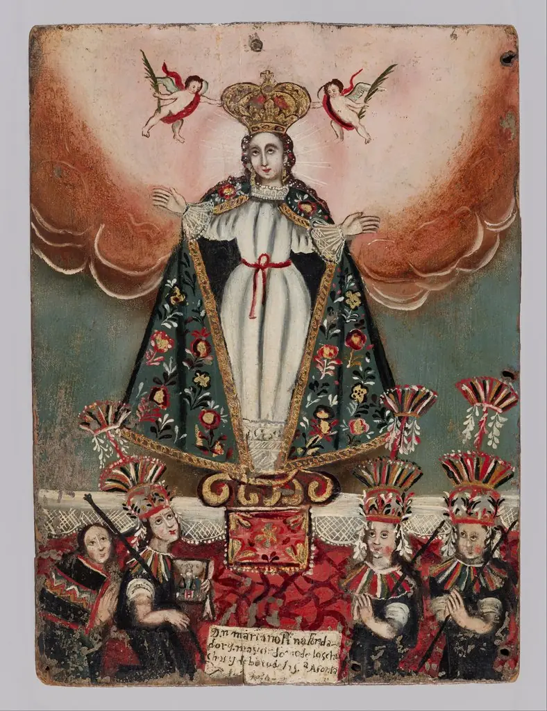 The Virgin Mary with Indigenous (Aymara) Donors