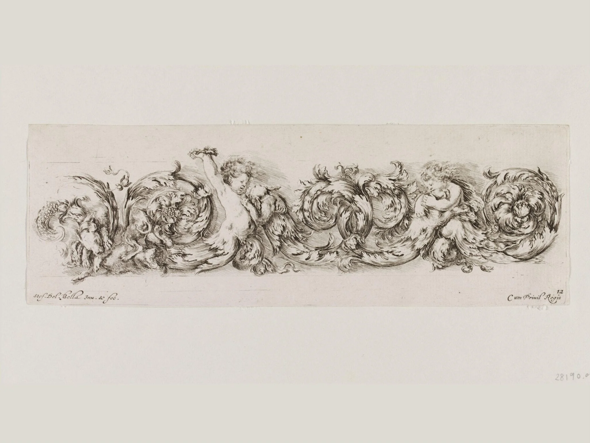 Ornament print, by Stefano della Bella, 1650