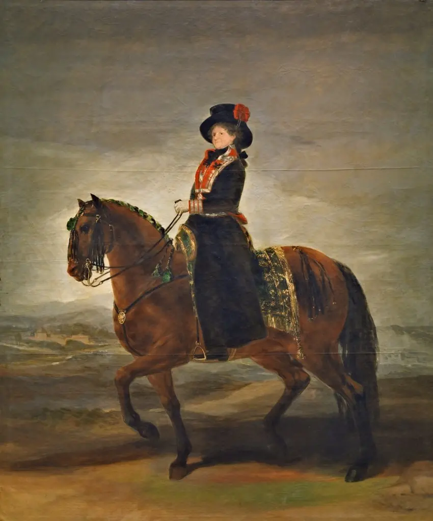 Queen María Luisa on horseback