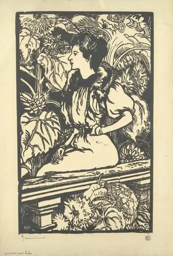 Young Woman Seated in a Garden
