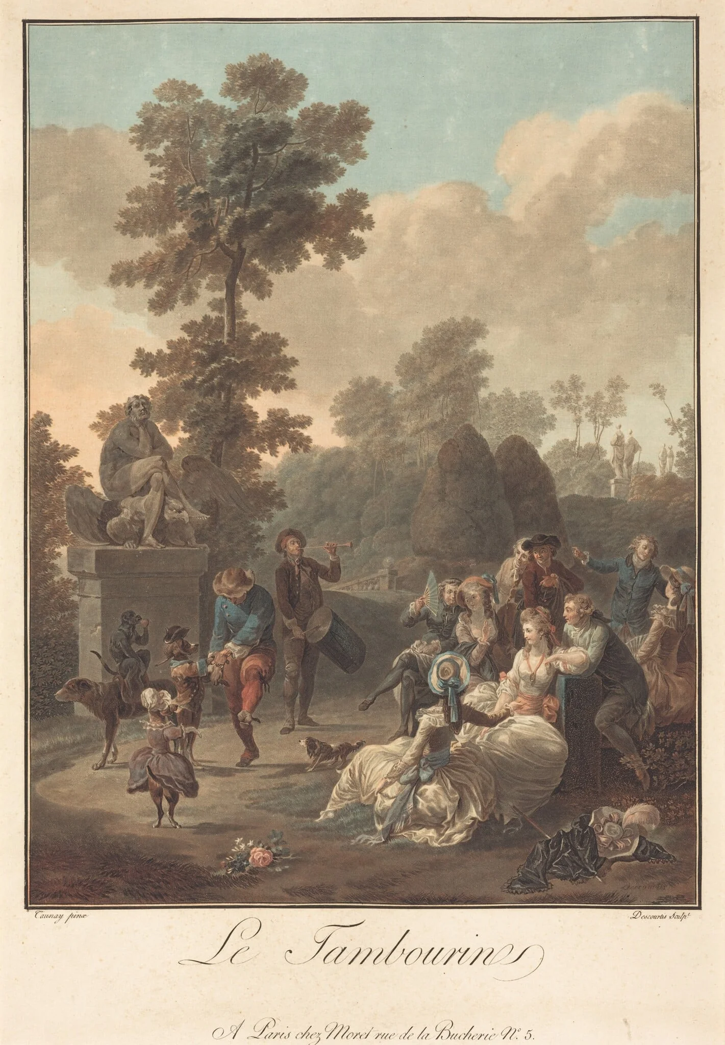 Le Tambourin, by Charles-Melchior Descourtis, ink, 1789