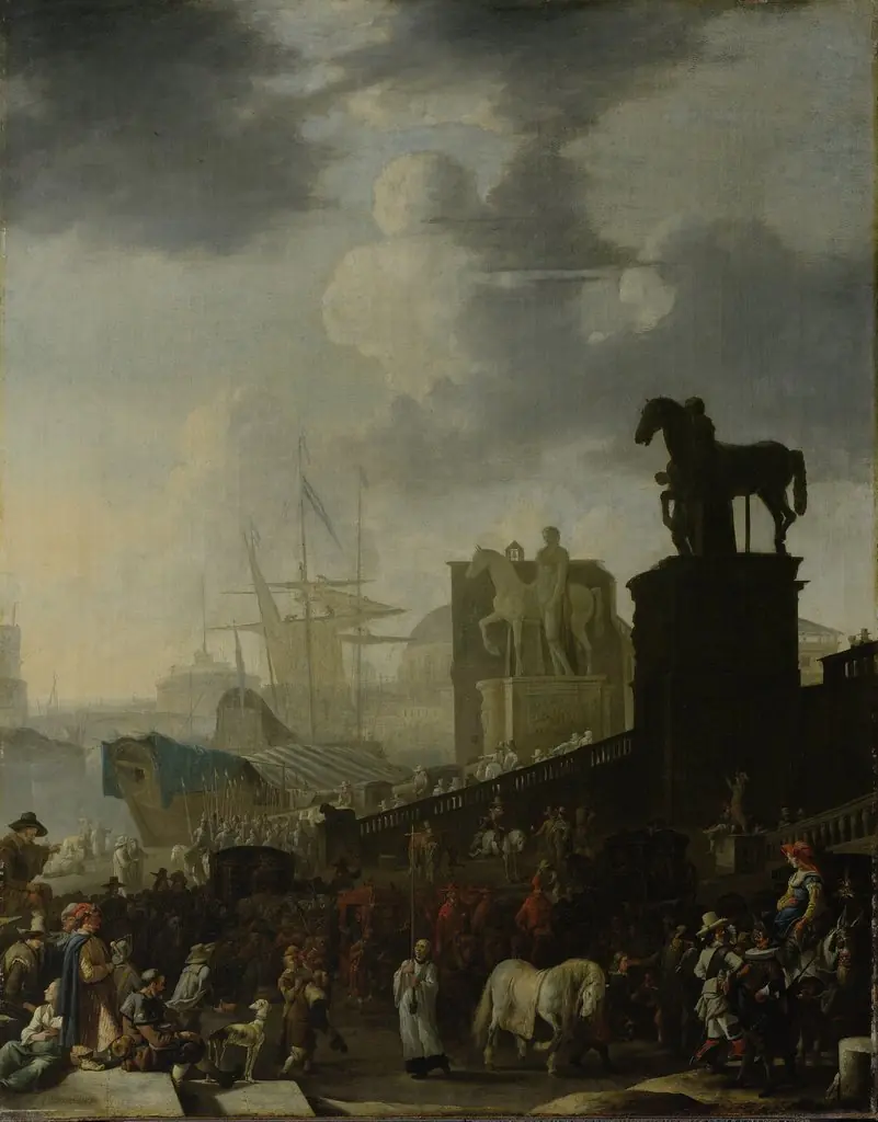 The climbing of the Capitol with the gray horse of the newly elected pope