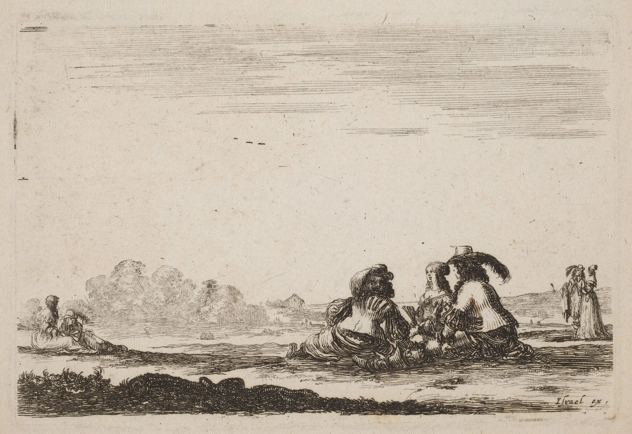 Lords and Ladies Conversing, by Stefano Della Bella, ink, 1642