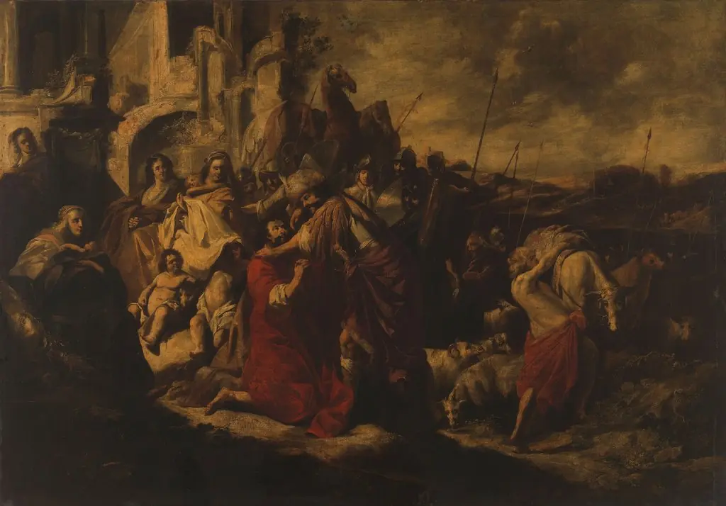The meeting of Jacob and Esau