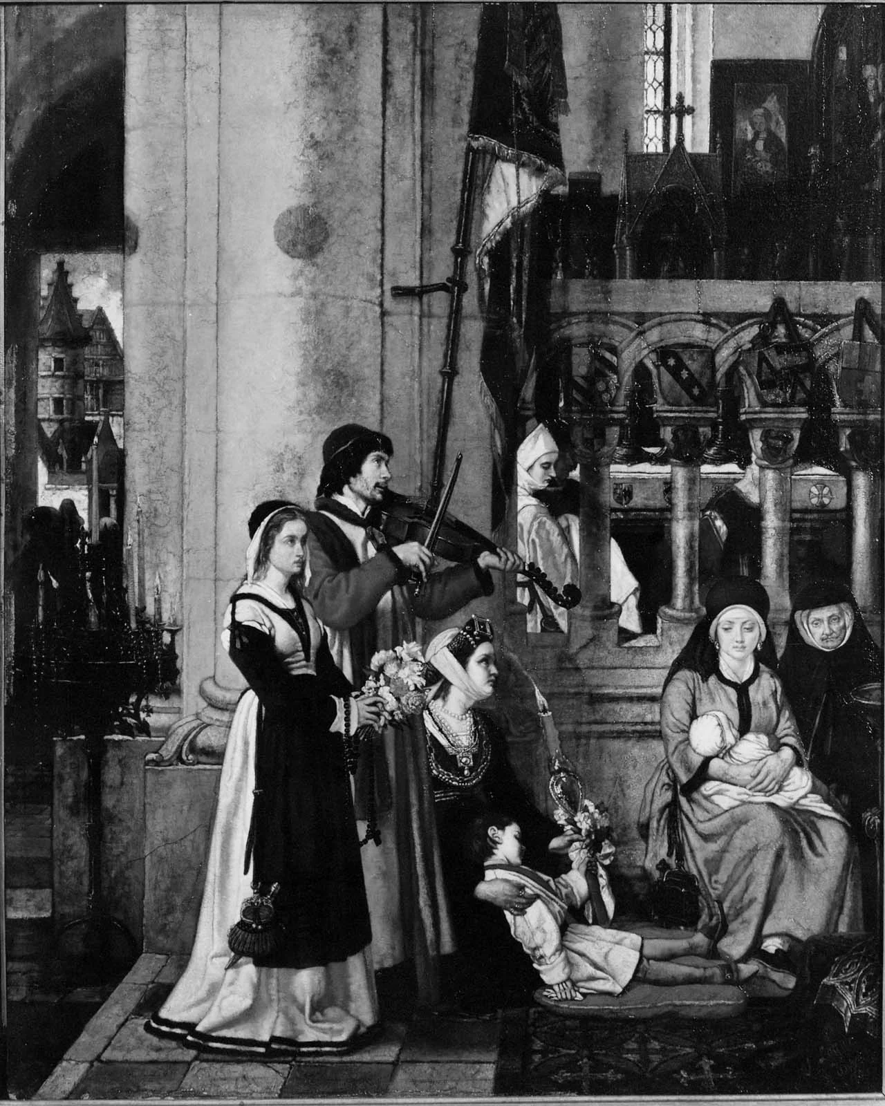 Prayers for a Sick Child, by Victor Lagye, unspecified, 1864