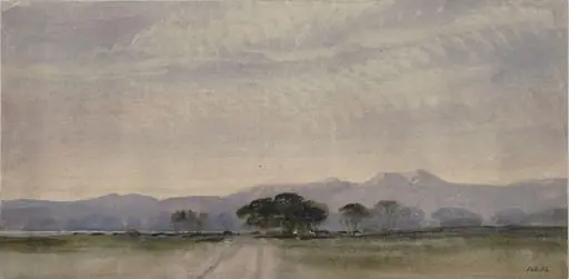 Landscape with mountain range