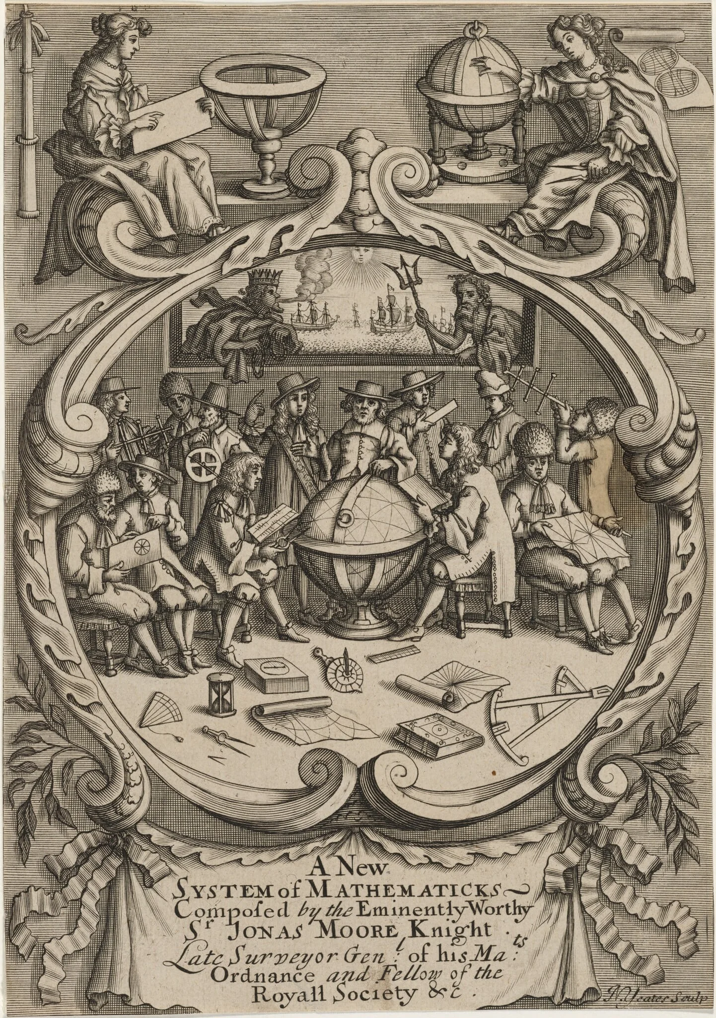 Title Page to A New System of Mathematicks, Composed by Sir Jonas Moore, Knight