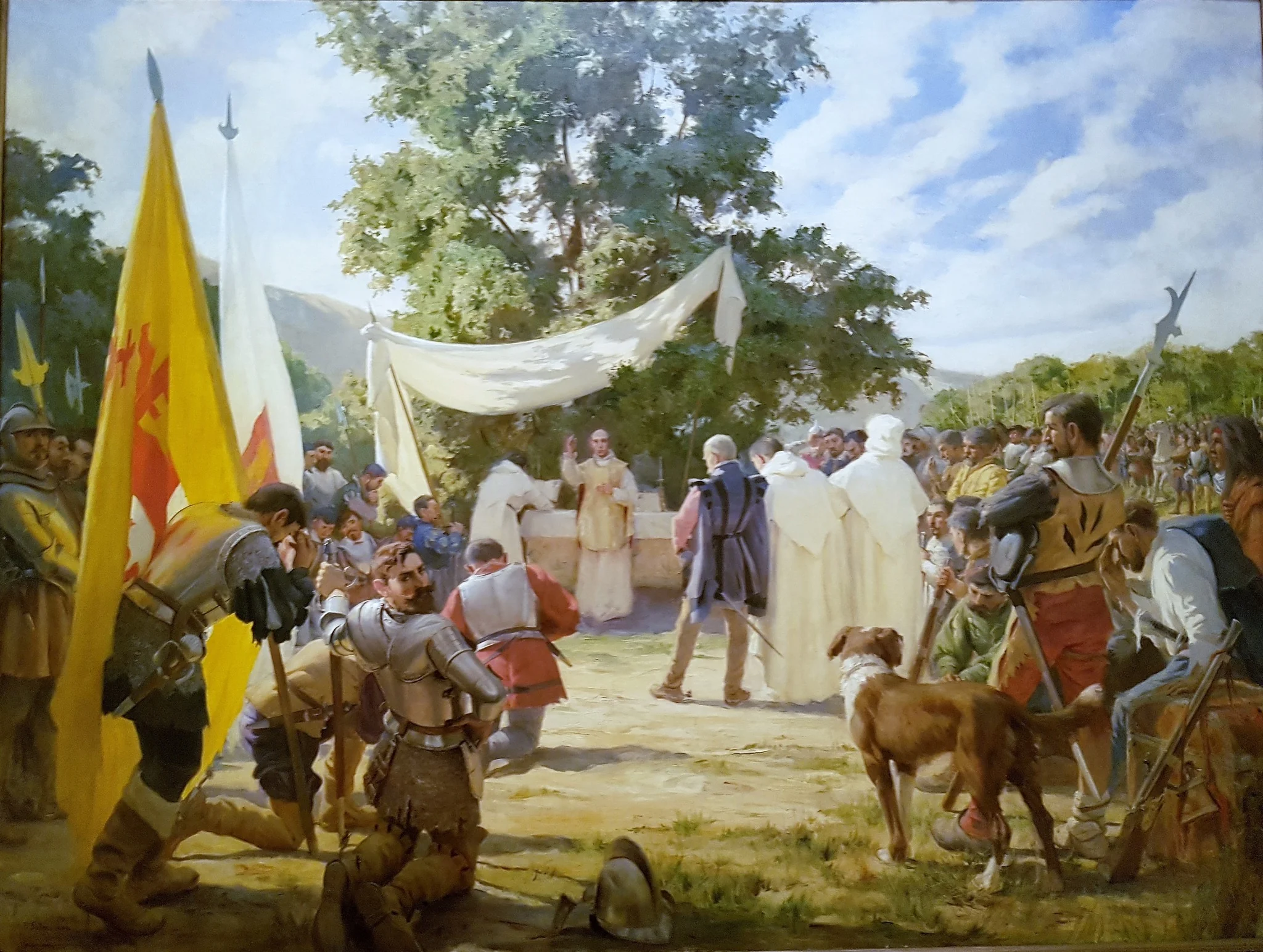 La primera misa celebrada en Chile, by Pedro Subercaseaux, oil, 1904
