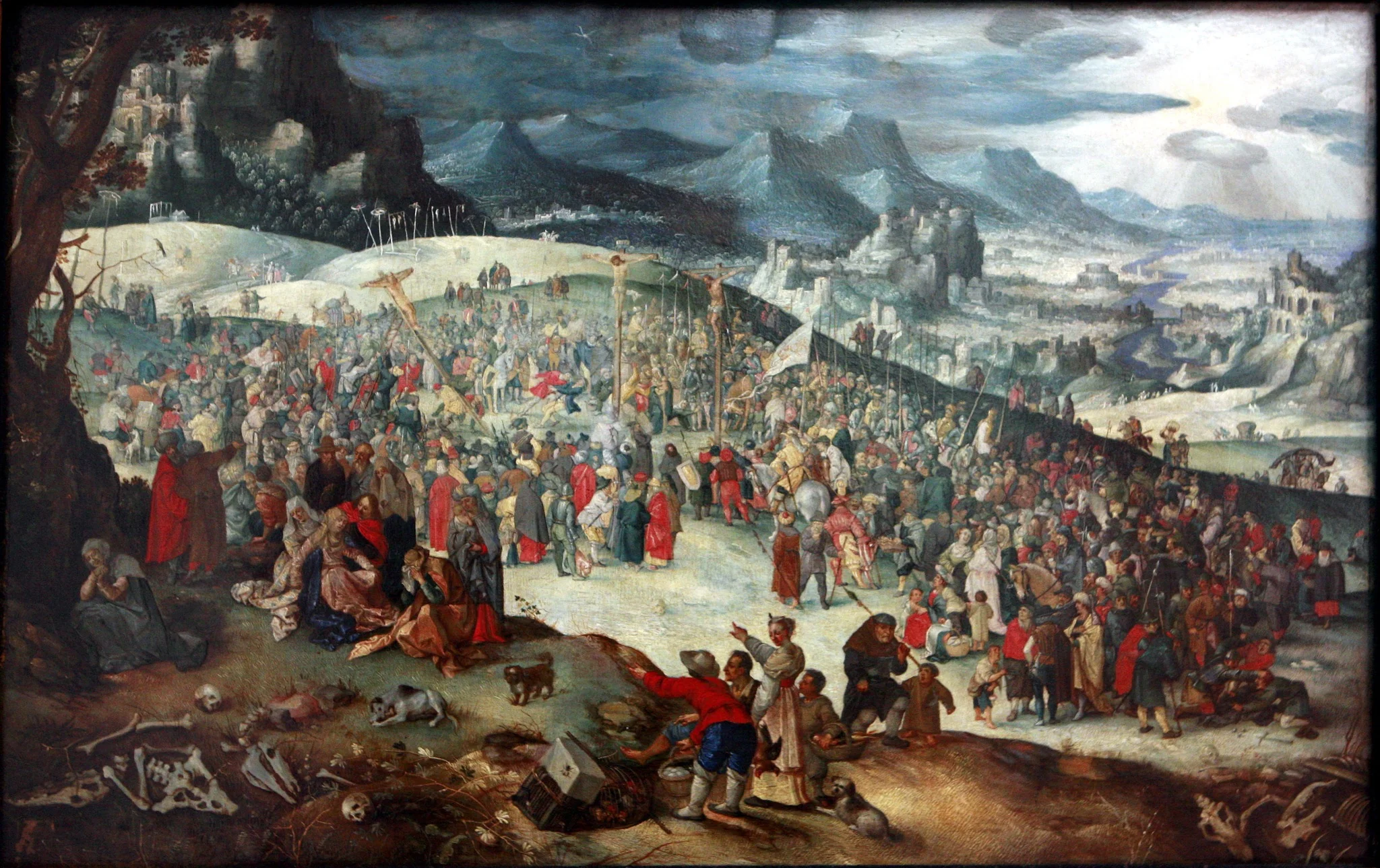 The calvary, by Jan Brueghel the Younger, oil, 1700