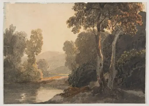 Landscape with Pond and Mountains