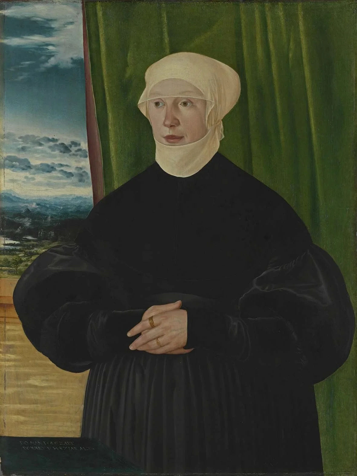 Ligsalz-Bildnisdiptychon: Apollonia Ligsalz, geb. Ridler, by Hans Muelich, unspecified, 1540