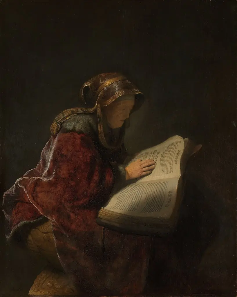 An Old Woman Reading, Probably the Prophetess Hannah