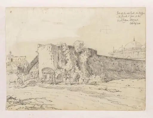 Part of the old fort: the mosque in the chowk and gate of the Great Katra, Dhaka (Dacca)