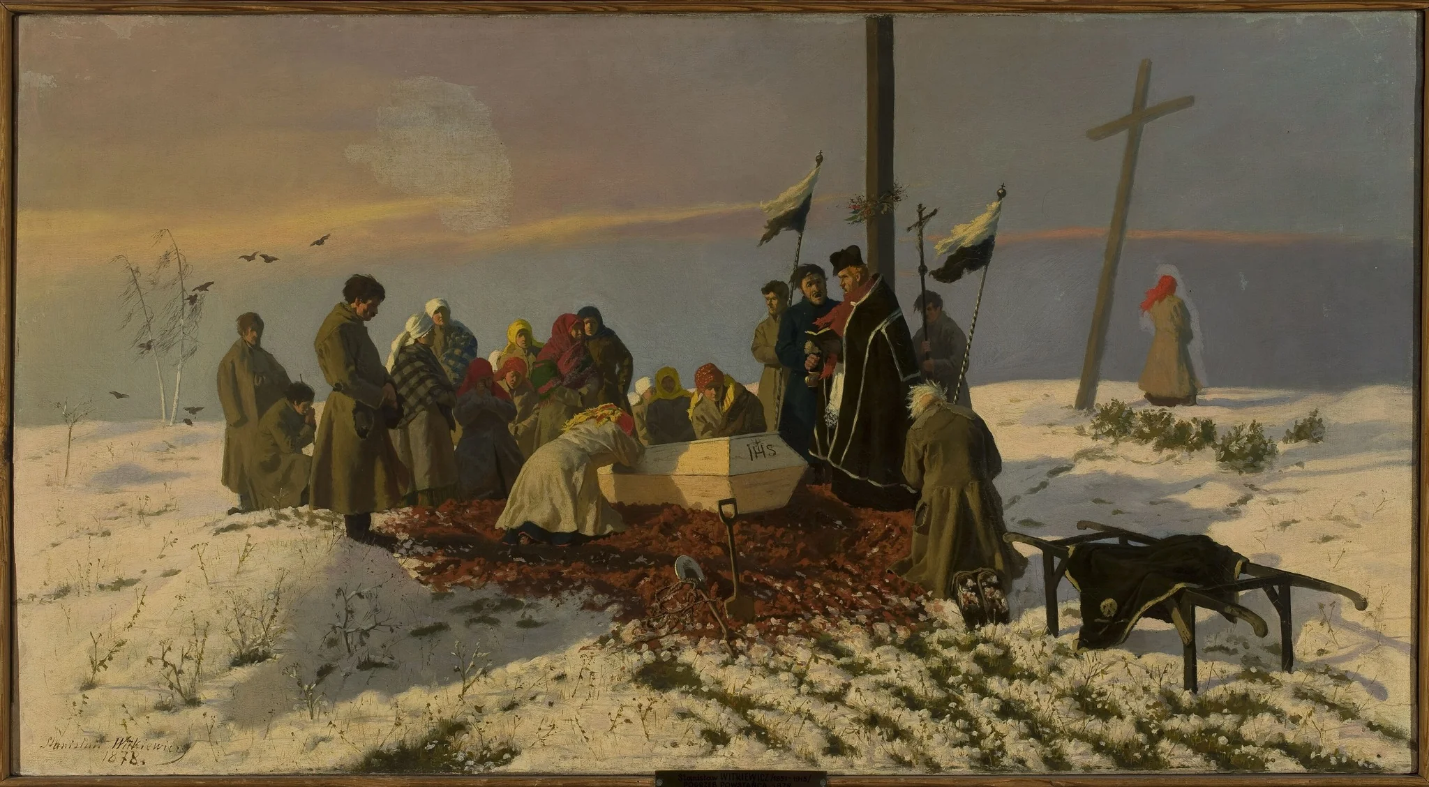 Funeral in the countryside, by Stanisław Witkiewicz, oil, 1890