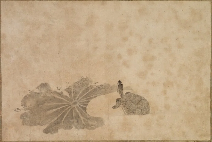 Turtle in a Lotus Pond, by Unknown, unspecified, 1704
