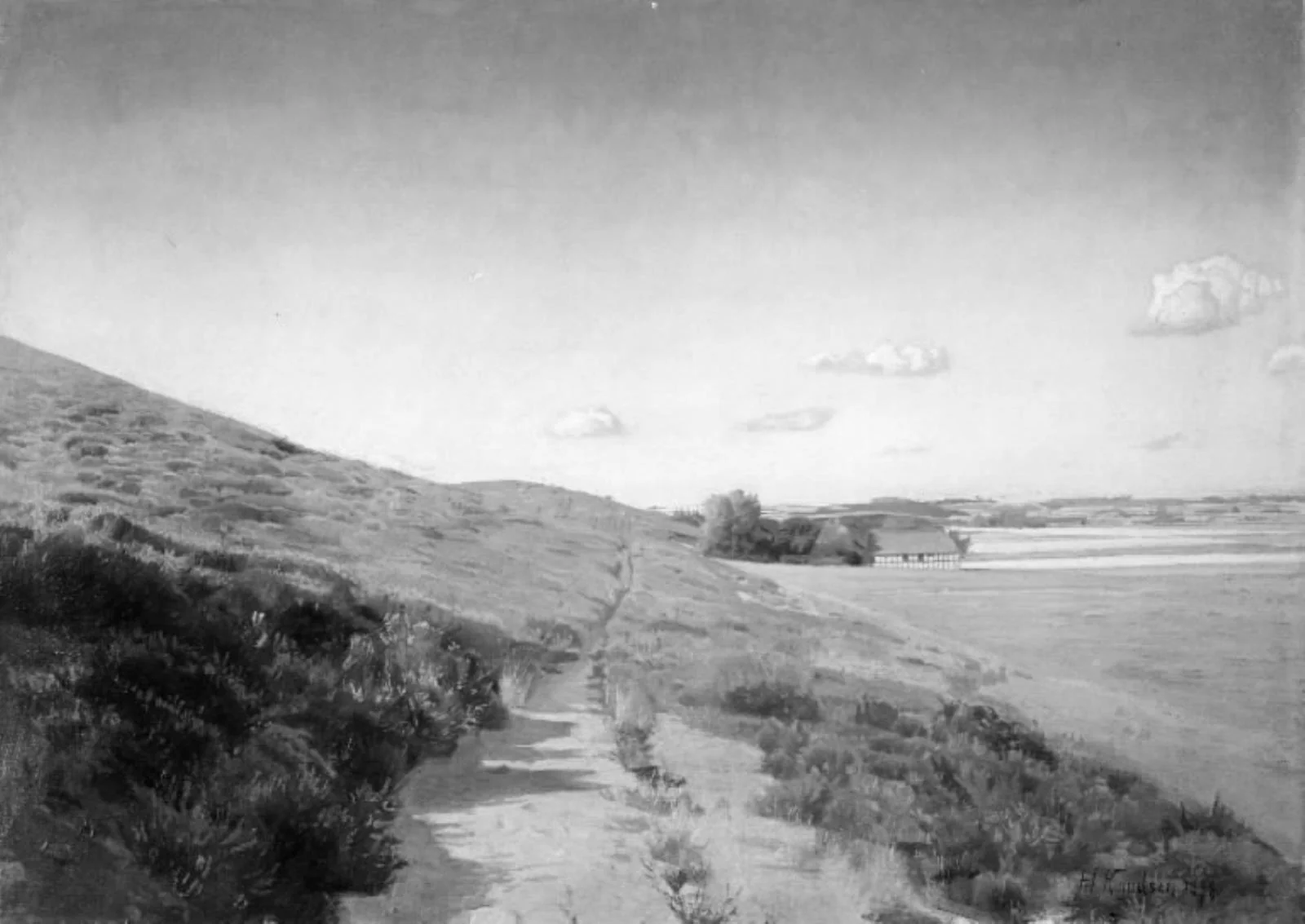 Sommerdag. Motiv fra Tange, by Hans Knudsen, oil, 1900