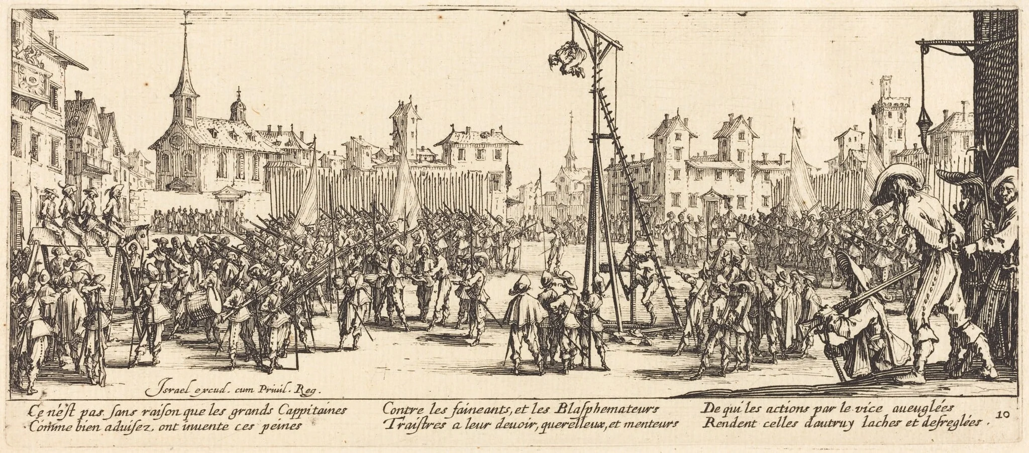 The Strappado, by Jacques Callot, ink, 1633