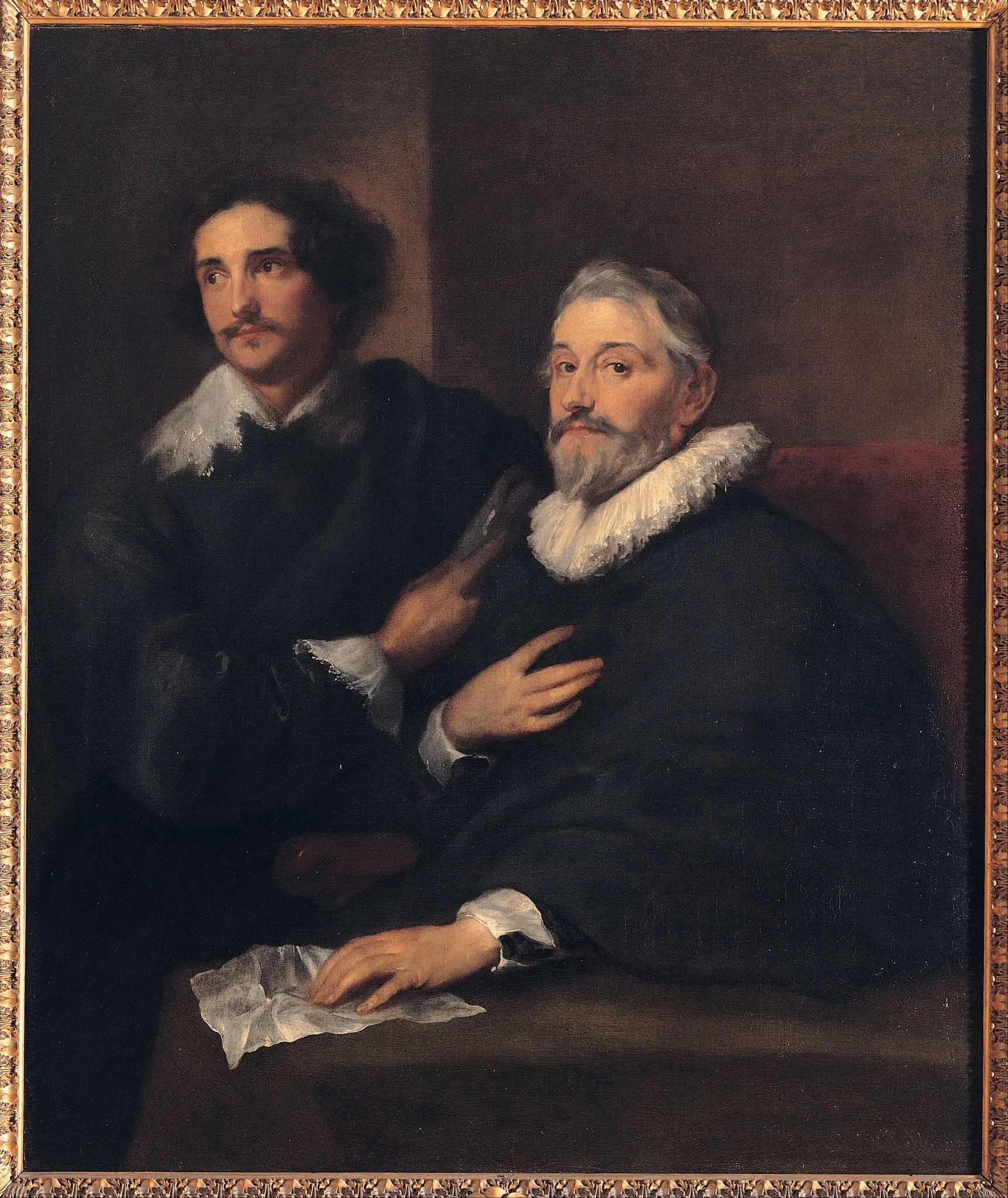 Portrait of the engravers Pieter de Jode the Elder and Pieter de Jode the Younger, by Anthony van Dyck, oil, 1628