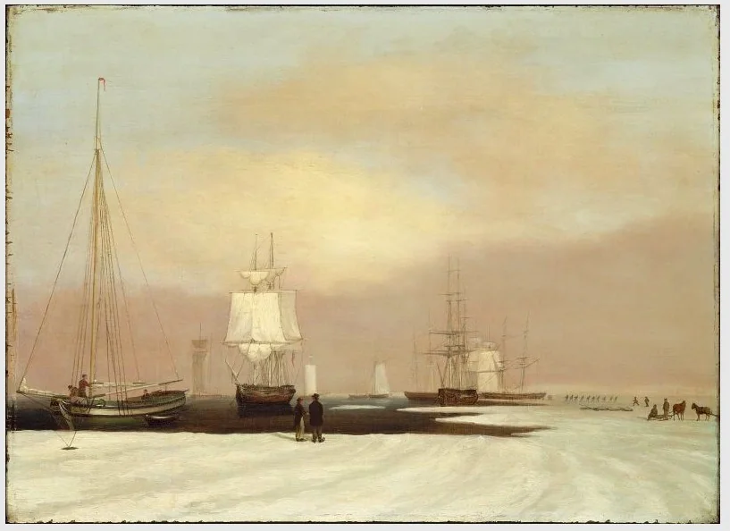 Boston Harbor., by John Samuel Blunt, oil, 1835