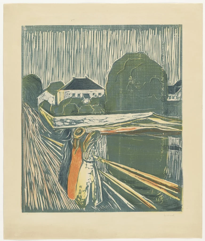 Untitled, by Edvard Munch, ink, 1920