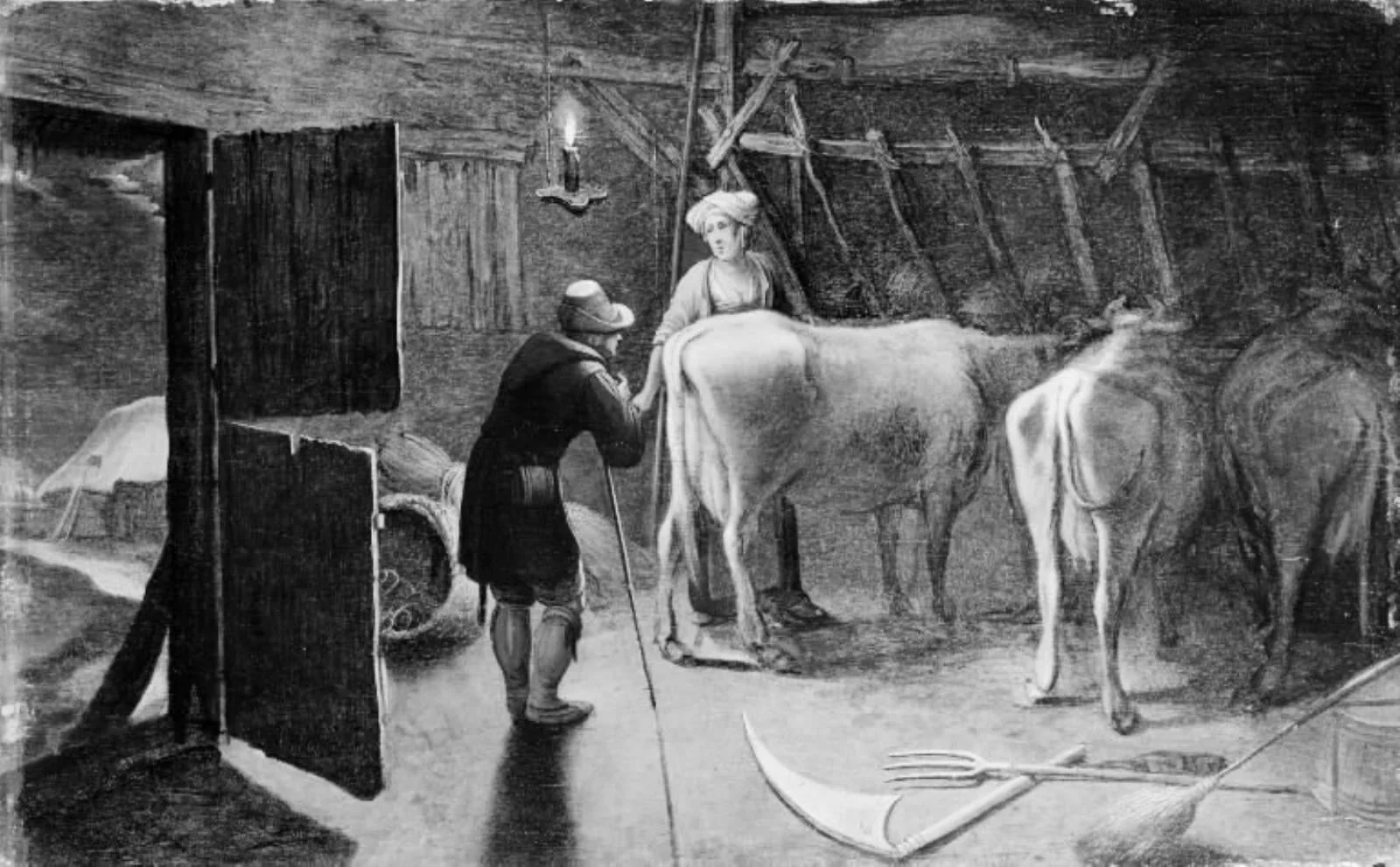 A Cowshed, by Unknown, 1550