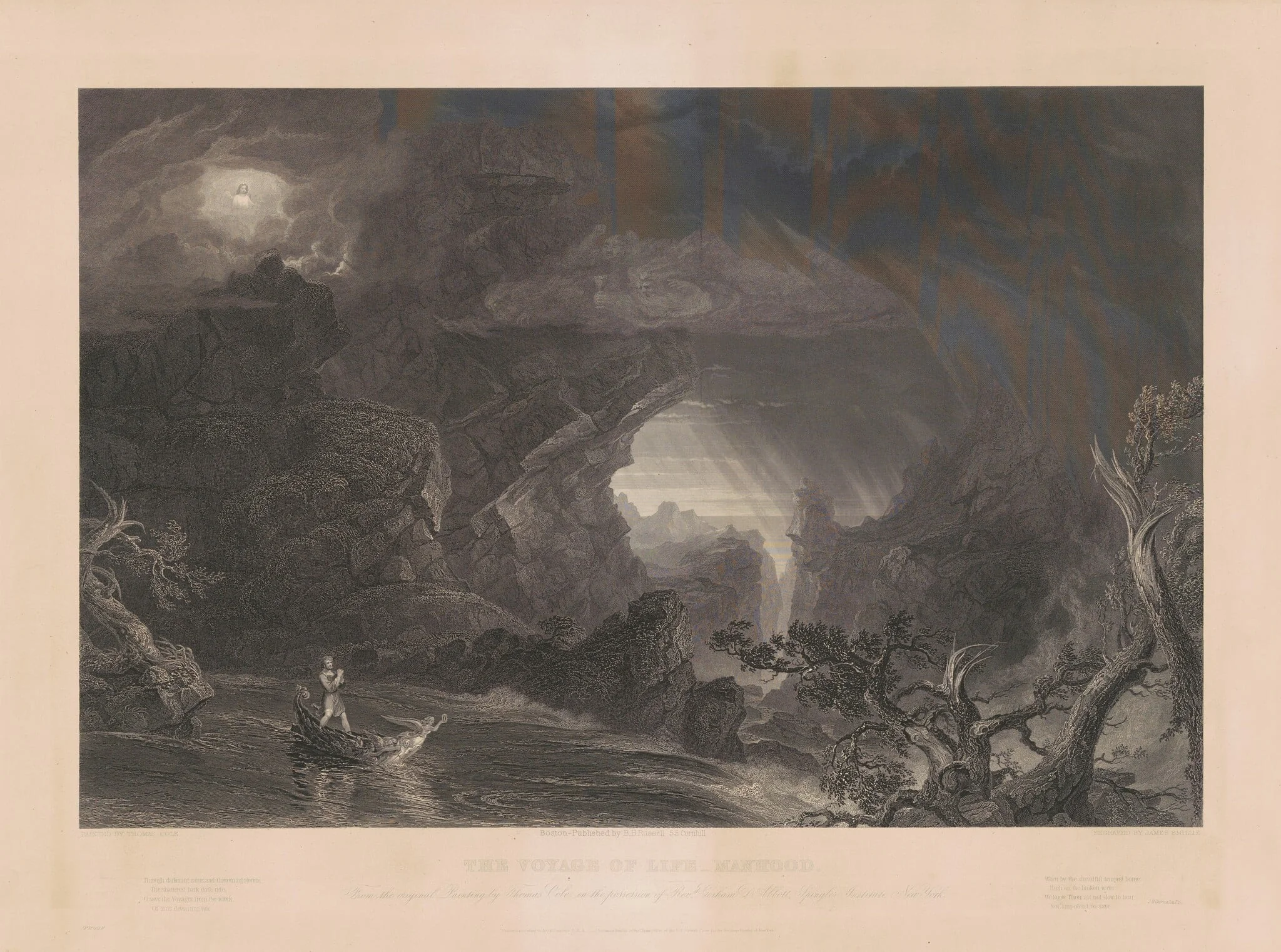 The Voyage of Life: Manhood, by James Smillie, ink, 1855