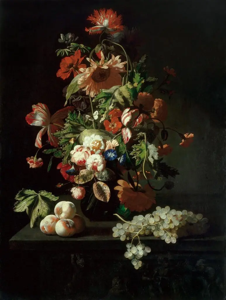 Stillleben mit Blumen und Früchten