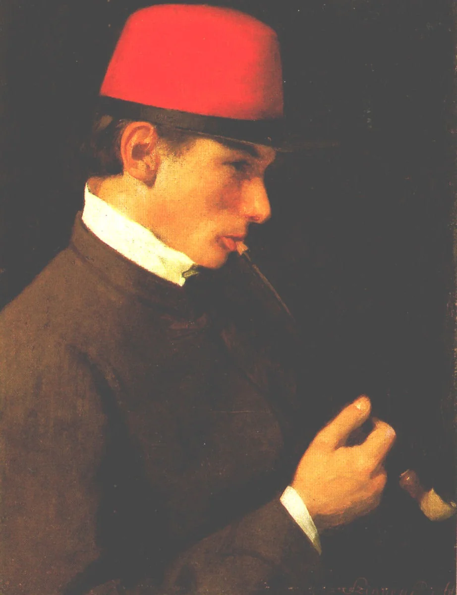 Zsigmond Szinyei Merse Smoking a Chibouk, by Pál Szinyei Merse, oil, 1866