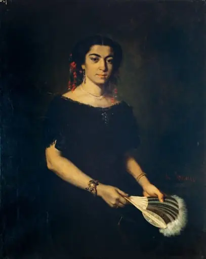 Portret cu evantai